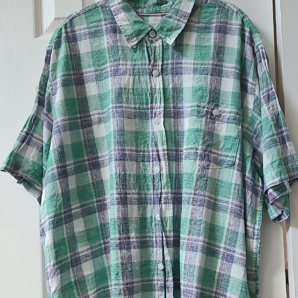 Green Plaid Men's Shirt